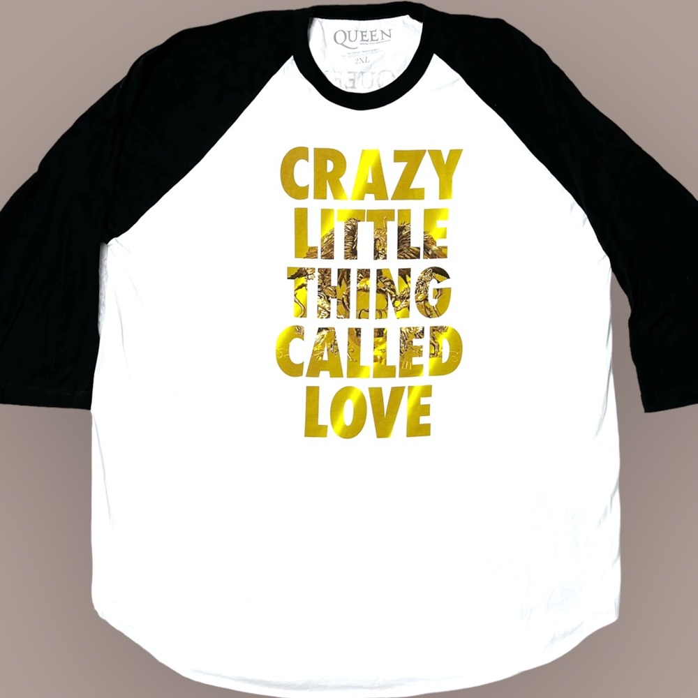 NWOT Queen Crazy Little Thing Called Love Raglan Varsity T-Shirt Unisex 2XL